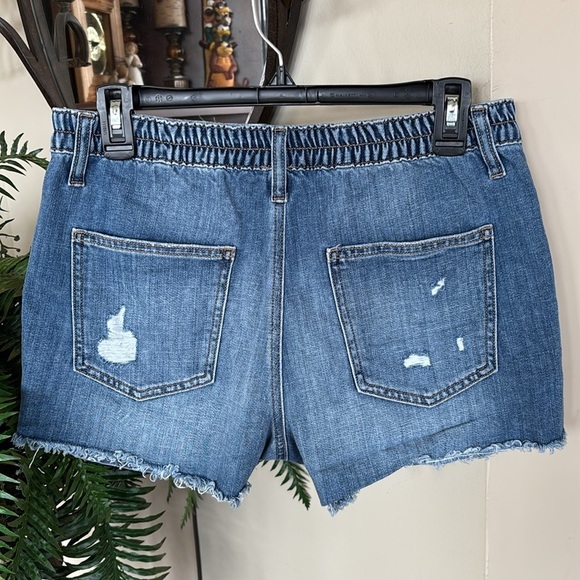 NWOT Aerie Daydream Denim Jean Shorts Distressed Stretch Waist Blue Soft Comfy - Picture 6 of 16